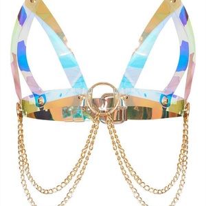 Iridescent Acrylic Chain Body Harness